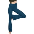 thumbnail image 2 of ABATAB Flared Legging for Women Casual Yoga Stretchy Bootcut Pants Trendy Crossover High Waist Gym Athletic Bell Bottom Pants(XX-Large,Blue), 2 of 6