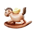 thumbnail image 4 of jifeng Wooden Miniature Horse Figurine Housewarming Home Small Rocking Horse Statue, 4 of 9