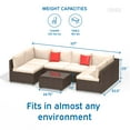 thumbnail image 5 of Hearth & Harbor 7-Piece Outdoor Patio Furniture Set, Wicker Sectional Sofa Patio Conversation Set, Brown/Beige, 5 of 5