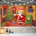 thumbnail image 2 of Decoración navideña Fondo rojo de Feliz Navidad Fondo de fotografía de árbol de Papá Noel de Navidad Cartel de pancarta navideña para decoraciones navideñas de invierno y Año Nuevo Suministros, 2 of 5
