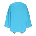 thumbnail image 6 of Oalirro Blue Womens Long Sleeve Tops Summer V Neck Solid Womens Trendy Tops, 6 of 6