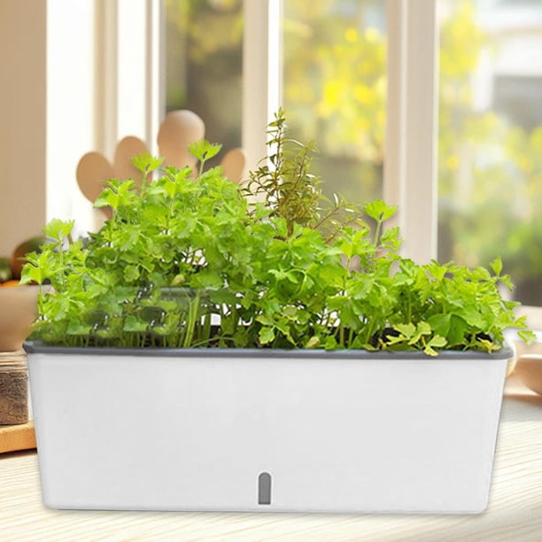 Caja de ventana de vegetales Carry de macetas de maceta multifuncional maceta rectangular para de balcón del hogar fuera de interior al aire