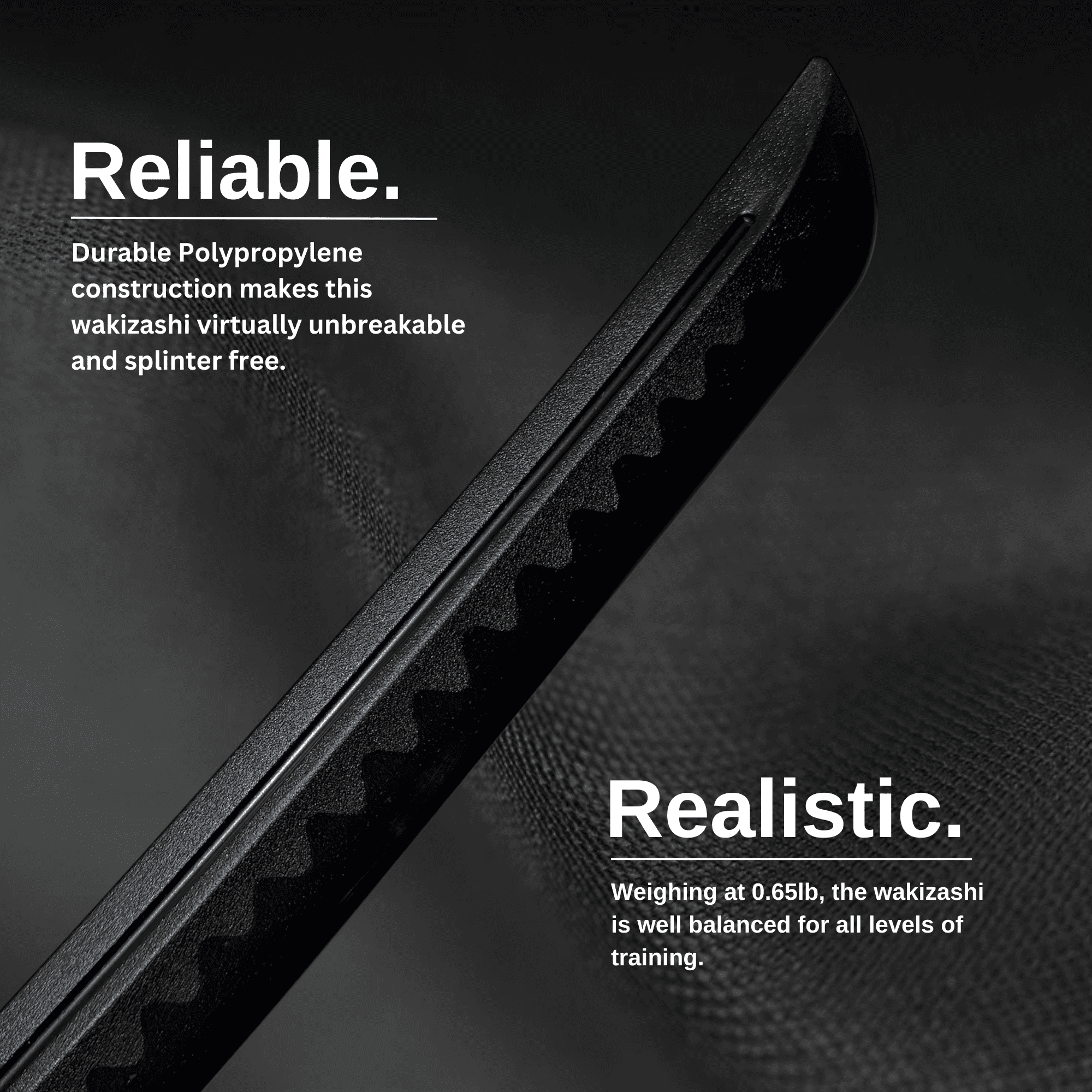 E-BOGU Polypropylene Wakizashi Katana Sword (23.5") with Sheath/Scabbard | Martial Arts Equipment | Practice Sword Set for Training