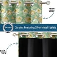 thumbnail image 3 of Vargottam Room Darkening Curtains - Feather Pattern, Set of 2 Panels, 52" x 96" - Grommet-Top Blackout Window/Door Drapes for Bedroom, Nursery & Living Room - Green, 3 of 9