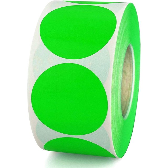 CHUANK Étiquettes à Points Code Couleur 2 Pouces Vert Printemps Ronds Ronds Points Organisation Inventaire 500 Total Adhésif Permanent Autocollants Forme Ronde