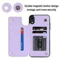 thumbnail image 4 of Case Compatible with iPhone XR, Stylish Card Slots Kickstand PU Leather Back Case Magnetic Closure RFID Blocking Drop Protective Shockproof Cover for iPhone XR, Purple, 4 of 8