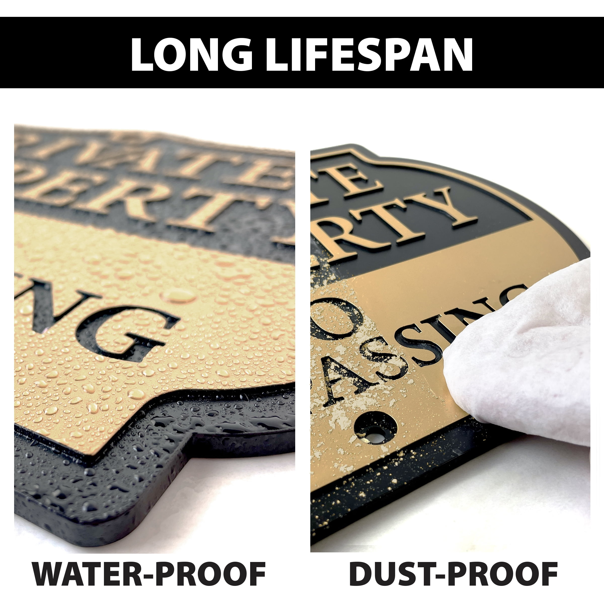 Loud & Clear - Private Property No Trespassing Sign - Ready to Mount for Homes and Businesses