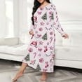 thumbnail image 1 of siminseming Chemises de Nuit de Noël pour Femmes & Chemises de Nuit Grande Taille Robe de Nuit Décontractée Imprimé de Noël Manches Longues Col Rond Extensible Ample Vêtements Chaussures & Accessoires, 1 of 5