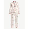 thumbnail image 4 of Derek Heart Women's Holiday Notch Collar Top and Pants Pajama Set, 2-Piece, Sizes S-XL, 4 of 4