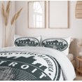 thumbnail image 6 of Ambesonne Detroit Duvet Cover Sets, Michigan Old Stamp, 2-King, Black White Grey, 6 of 7