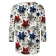 thumbnail image 4 of Yghzkop Womens 3/4 Sleeve T-shirts Independence Day Fashion Printed Graphic Shirt Loose Fit Quick-Dry Breathable Tops Summer Round Neck Tunic Tees Women Blouses, 4 of 5