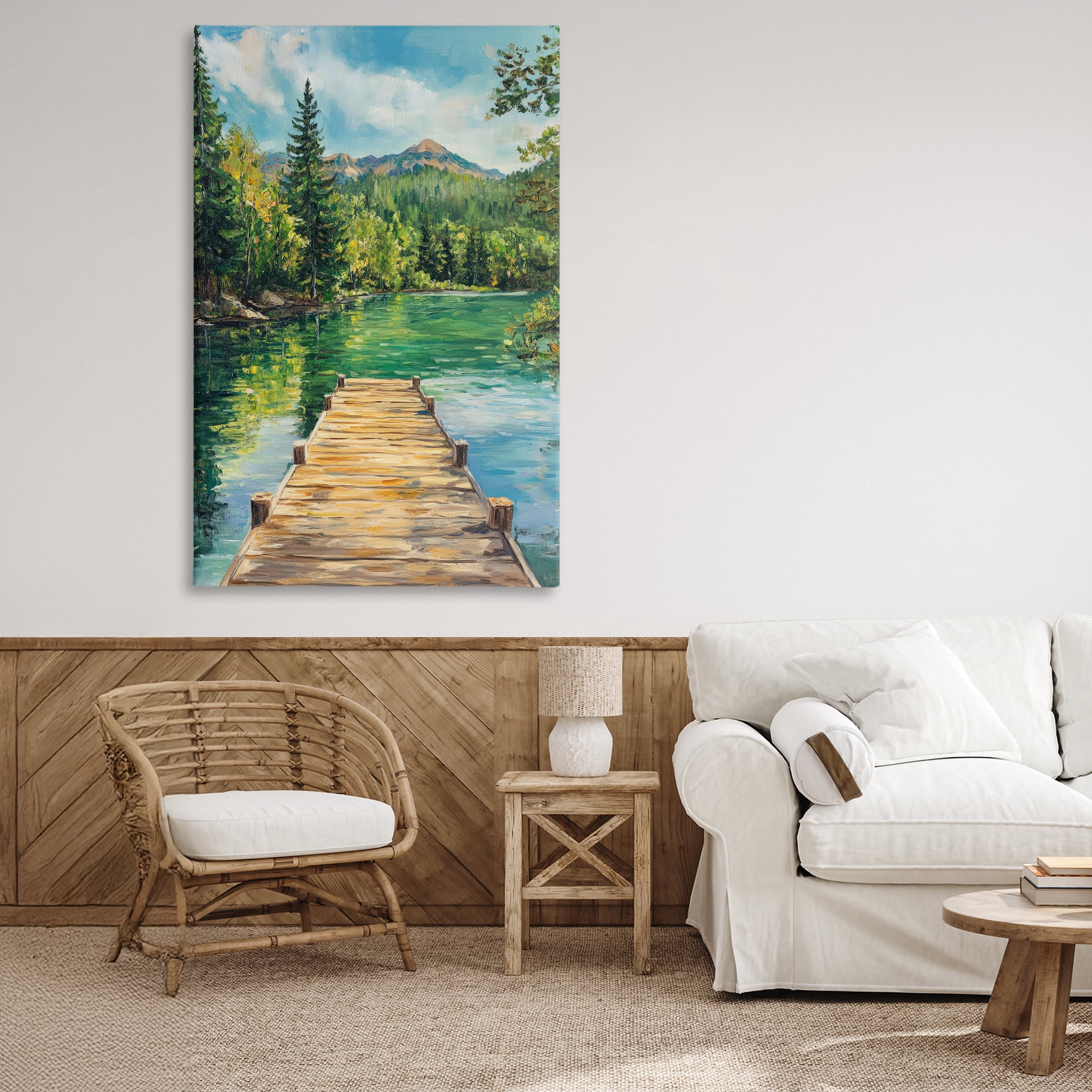 Stupell Industries Sunlit River Dock Canvas Wall Art, design by Petal Prints Design