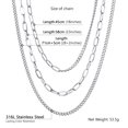 thumbnail image 5 of Clearance Chunky Three Layered Steel Cuban Chain Necklace for Women/Men,Him Hip Hop Chain Jewelry Birthday Growth Christmas Gift, 5 of 5