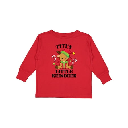 

Inktastic Christmas Titi s Little Reindeer with Candy Canes Gift Toddler Boy or Toddler Girl Long Sleeve T-Shirt