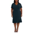 thumbnail image 1 of LONDON TIMES Robe Cocktail Pailletée pour Femmes, Verte, Grande Taille, 24W, 1 of 1
