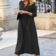 thumbnail image 5 of Vestidos Casuales para Mujer Vestido De Manga Larga con Cuello En V Vestidos Informales Sueltos （Negro）,S, 5 of 6