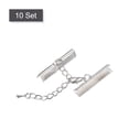 thumbnail image 3 of Unique Bargains 10Set Ribbon Crimp Clamp Ends Lobster Claw Clasps & Chain 30mm Silver Tone for DIY, 3 of 7