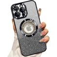 thumbnail image 1 of Funda magnética con MagSafe para iPhone 13 Pro Max, protección completa, delgada, a prueba de golpes, antiarañazos, con purpurina y protector de lente de cámara, con logotipo visible y red antipolvo, 1 of 7