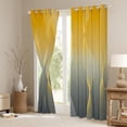 thumbnail image 3 of Gradient Gradient Yellow to Grey Blackout Curtains Ombre Curtains & Drapes,Spiral Silver Print Wave Striped Pattern 2 Panels 42"Wx63"L Curtains,Abstract Art Room Decor Aesthetic, 3 of 6