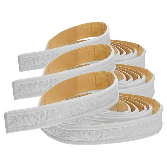 3pcs Self Adhesive Soft Foam Trim for Decoration White PVC Wall Border Edge Protector