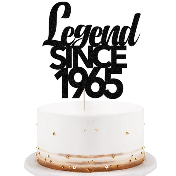 Legend Since 1965 60th Birthday Cake Topper Black Funny Fabulous Decor