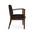 thumbnail image 2 of Amherst Wood Reception Waiting Oversize Guest Chair / Walnut Wood / Black, 2 of 5