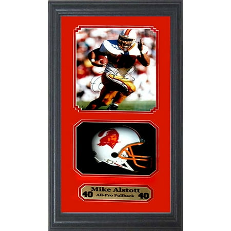 NFL Mike Alstott Autographed Shadow Box with Mini Helmet, 14x20