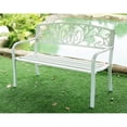 thumbnail image 3 of Garden Bench White Scroll Backrest 50 Inch Long, 3 of 4