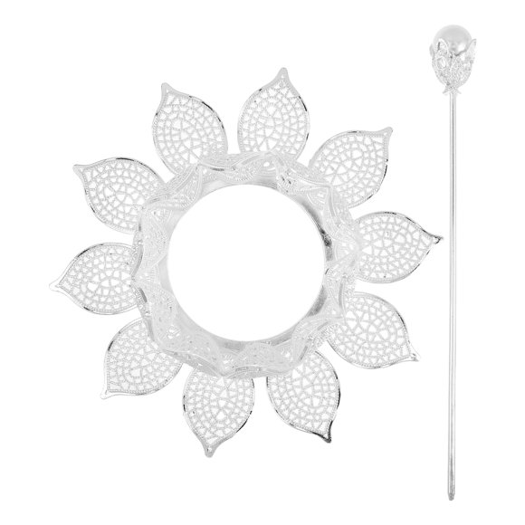 COOPHYA Traditional Chinese Hairpin Hair Crown Alloy Silver 1Pack Hairstyle Decoration