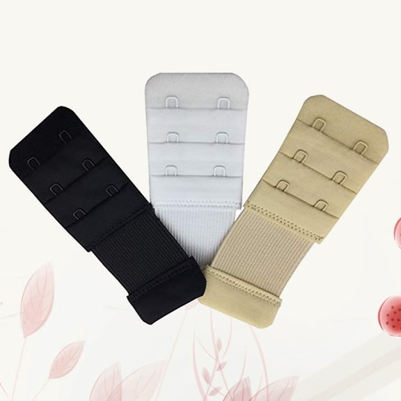 CTIRCHIU 3Pcs 2 Hooks Bra Strap Extender Back Extender Hook Assorted Colors Non Rusting Flexible
