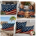 thumbnail image 5 of Vintage American Flag Outdoor Waterproof Pillow Covers, Red Beige Waves Decorative Square Throw Pillowcase Sofa Cushion Sham for Patio/Couch/Chair, 16"x16" 2 Pack, 5 of 8