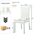 thumbnail image 5 of Leovanni Set of 4 Velvet Dining Chairs, Channel Tufted High Back, Silver Metal Legs, White Fabric, 5 of 6