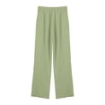thumbnail image 4 of Green Womens Sweatpants Women's Pure Cotton and Linen Wide Leg Pants Casual Baggy Elastic Waistband with Pockets Fashionable Pants Sweatpants Womens Fashion, 4 of 6