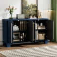 thumbnail image 4 of Harper & Bright Designs Storage Cabinet Sideboard with 4 Doors Large Storage Space Buffet Cabinet with Adjustable Shelves id Handles for Living Room and Dining Room, Antique Navy, 4 of 14
