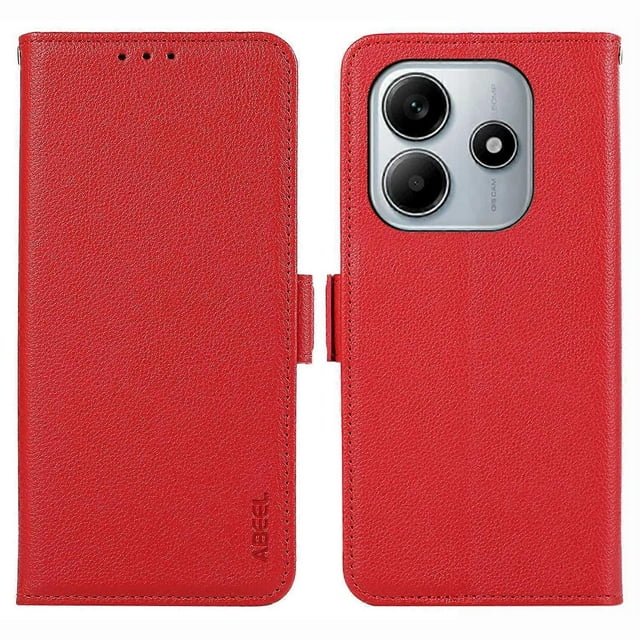 ABEEL For Xiaomi Redmi Note 14 4G (164.84x78.15x8.16mm) Case Litchi Texture Leather RFID Blocking Ph