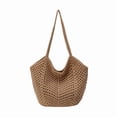 thumbnail image 6 of Straw Beach Bag for Women - Handmade Raffia Woven Tote Handbag, Summer Mesh Beach Purse for Vacation Holiday, 6 of 7