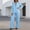 Sky Blue, variant on Purcolt Womens 2 Piece Pant Suit Elegant Casual Lapel Long Sleeve Blazer High Waist Wide Leg Trousers Formal Business Work Office Matching Set