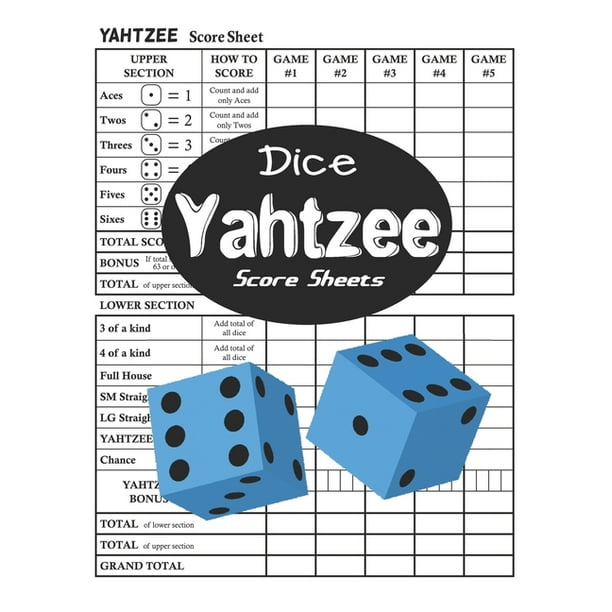 dice yahtzee score sheets yahtzee game score pads