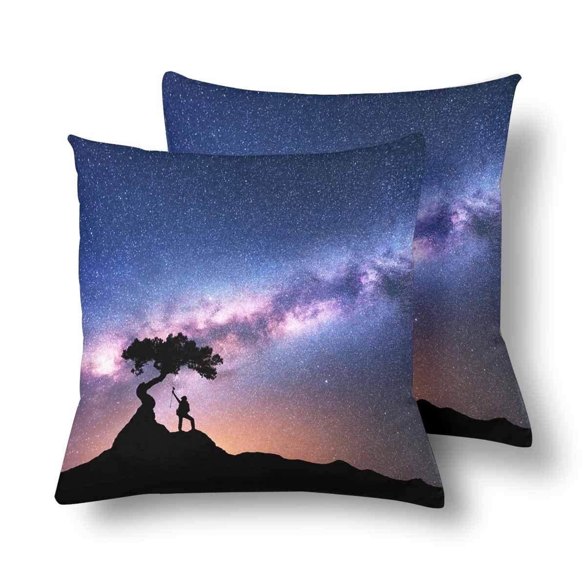 Gckg Milky Way Tree Mountain Night Space Starry Sky Galaxy Purple