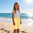 thumbnail image 5 of Jinhomg Teen Girls Linen Shorts Knee Length Bermuda Shorts Striped Gingham Baggy Cute Lounge Shorts Resort Plaid Girls Bottoms with Pockets for 4-13Y, 5 of 7