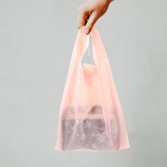 Toyvian Large Capacity Foldable Shopping Tote Bag with Design, Plastic Grocery Bag for Home and Market Use