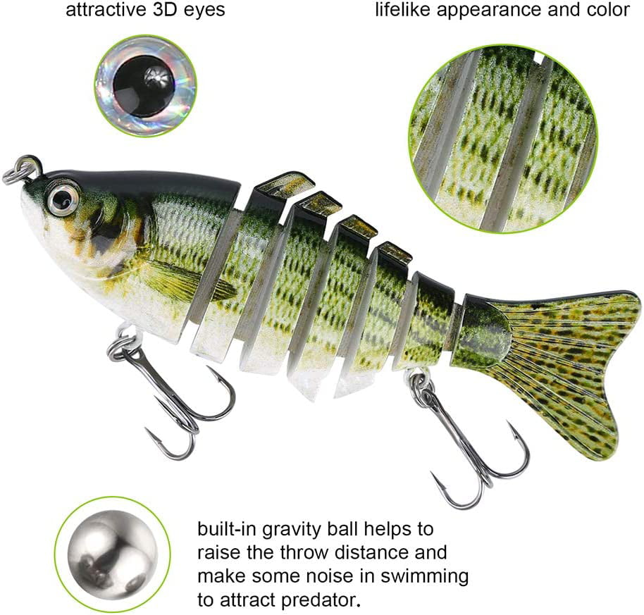 3 Pack Lifelike Fishing Lures for Bass, Trout, Walleye, Predator