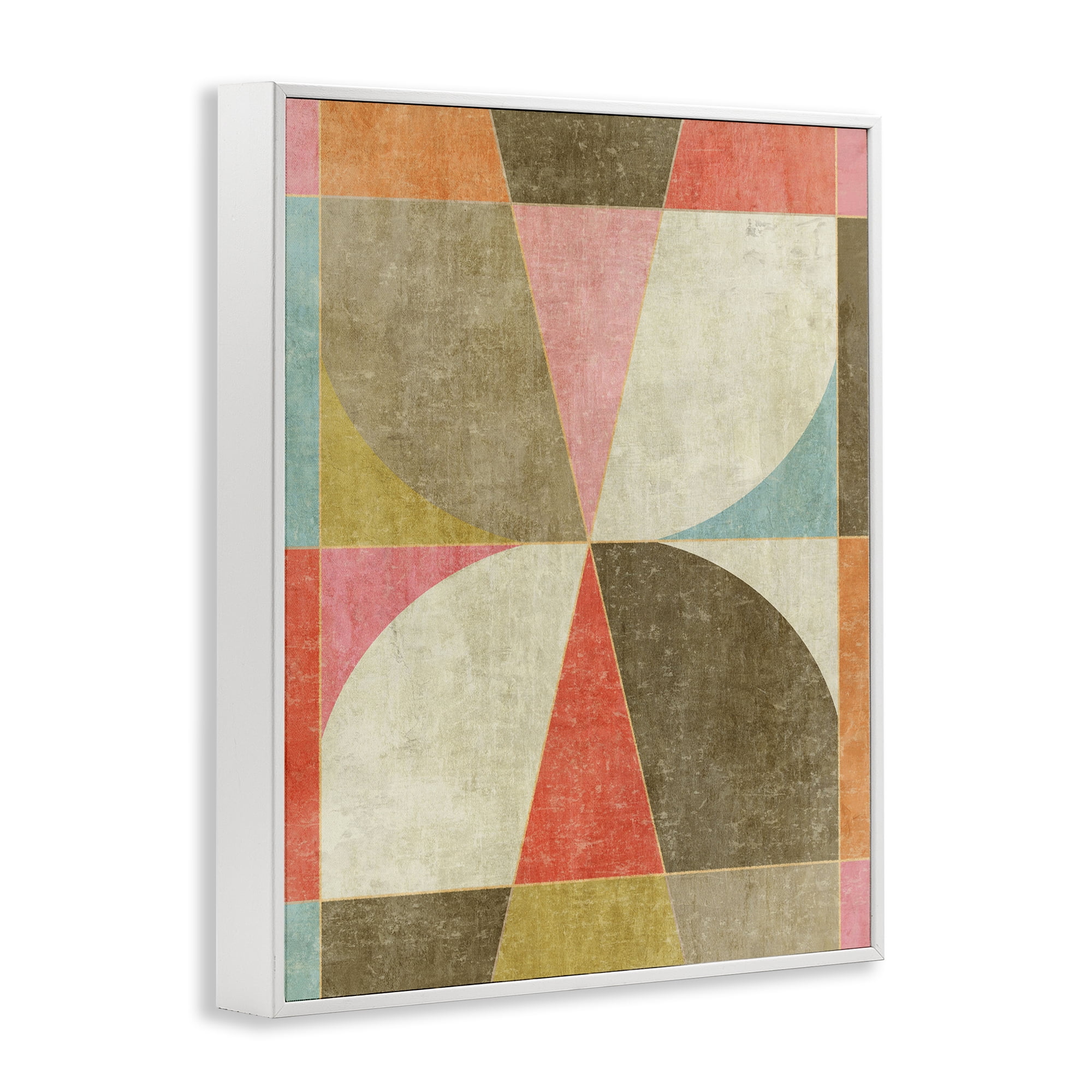Stupell Industries Pinwheel Symmetric Shapes White Framed Giclee Art, design by Suzanne Nicoll