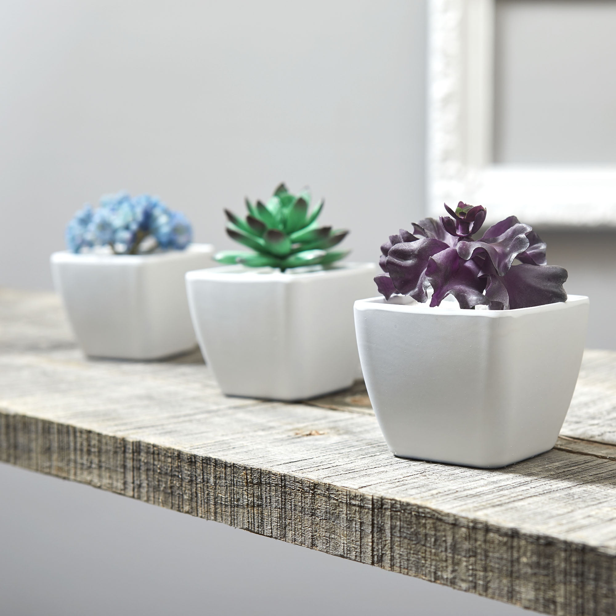 Mainstays Artificial Succulent Pick 3 inch x 3.5 inch Purple Ruffle
