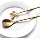 thumbnail image 5 of Cuchara de café de hoja de acero inoxidable - 10 piezas Cucharas de postre de vajilla creativas, para revolver, mezclar, azúcar, revolver, helado, pastel, juego de cucharadita, 5 of 5