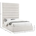 thumbnail image 3 of Meridian Furniture Adam Cream Linen Textured Fabric Queen Bed, 3 of 9