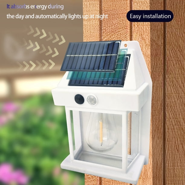 Linterna solar LED para exteriores con detección de cuerpo, lámpara solar para jardín para Pathway Villa Outdoor