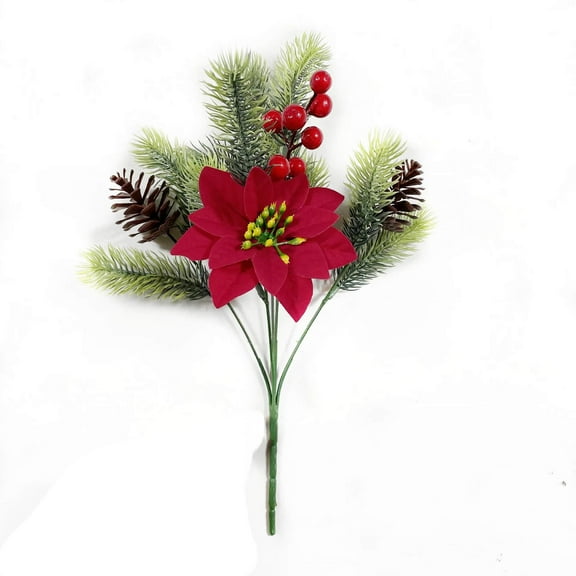 CuiLiyq Christmas Artificial Flowers Poinsettia Flowers, Red Winter Artificial Poinsettia Bushes, for Xmas Party Holiday Arrangements Decoration