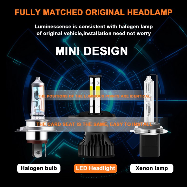 For Kawasaki Ninja ZX9R 1994-2003 2x H4 LED Headlight Bulbs