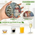 thumbnail image 2 of 6 Pcs Drink Coasters with Holder 3.94in Woven Coasters for Drinks Christmas Scene with Snowman Coaster Set for Protection Table, 2 of 7